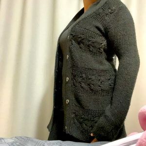 Long magnetic button up sweater